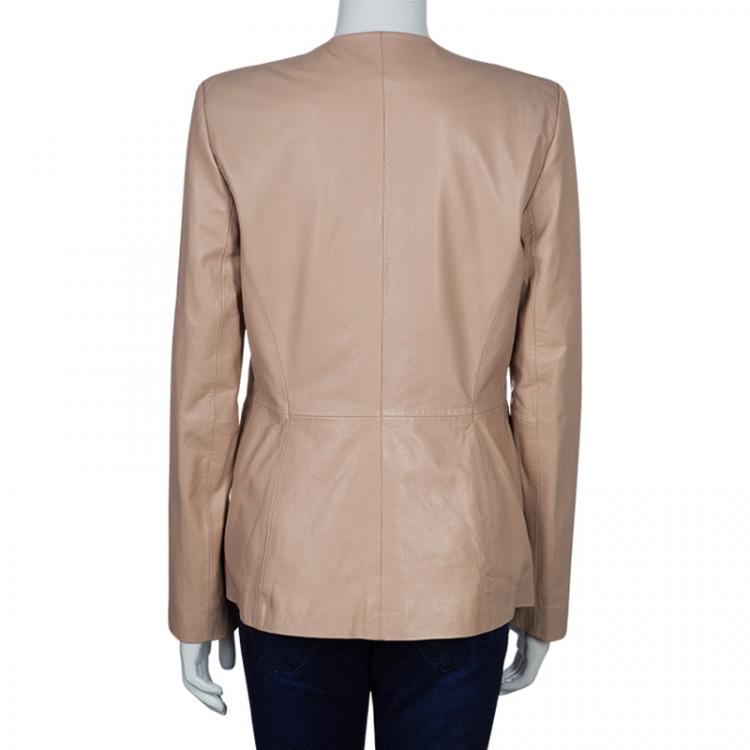 Pre Owned Philosophy Beige Leather Blazer M