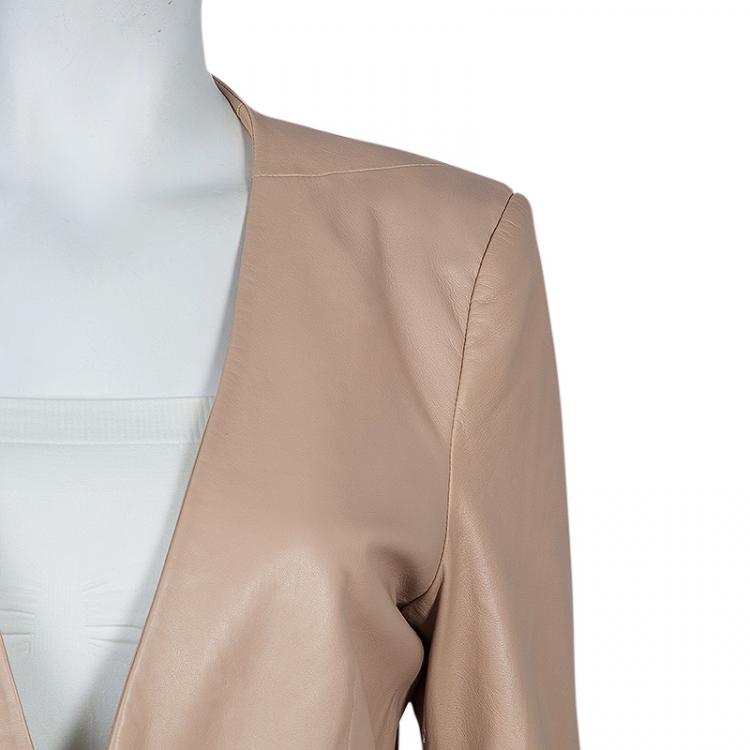 Pre Owned Philosophy Beige Leather Blazer M
