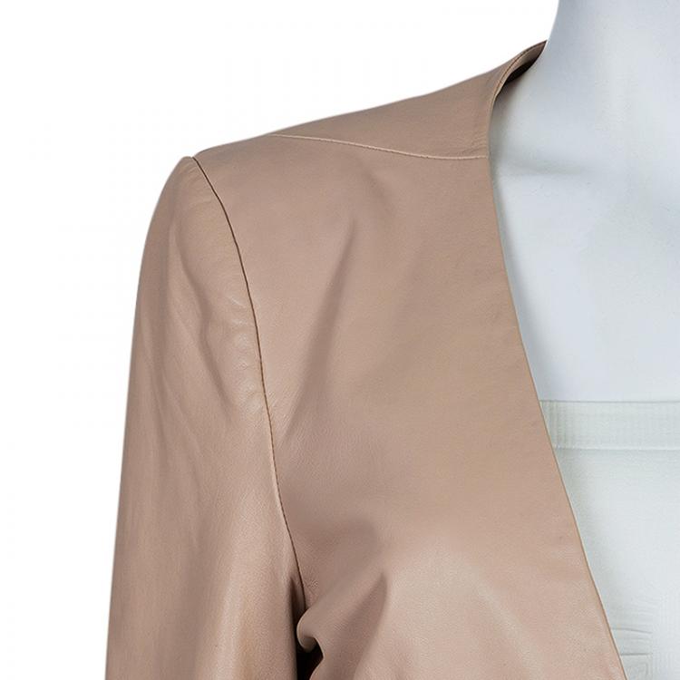 Pre Owned Philosophy Beige Leather Blazer M