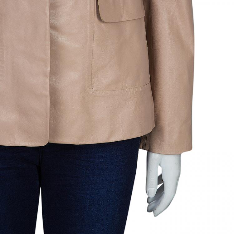 Pre Owned Philosophy Beige Leather Blazer M