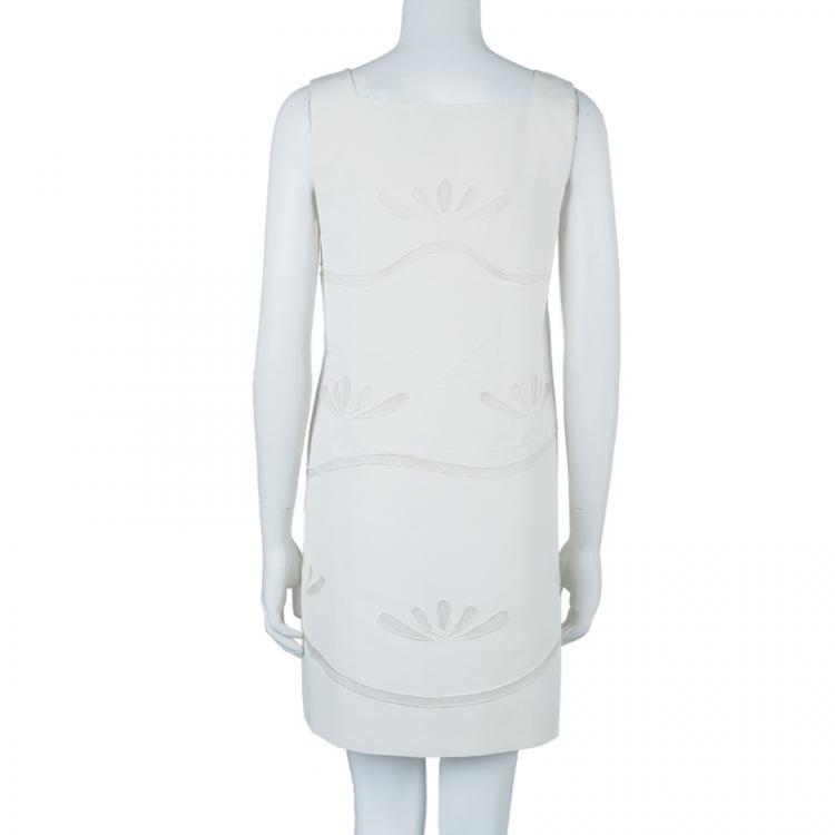 Pre Owned Philosophy di Alberta Ferretti White Embroidered Sleeveless Dress S
