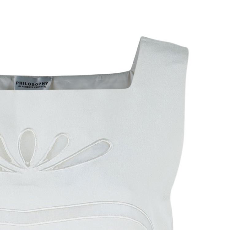Pre Owned Philosophy di Alberta Ferretti White Embroidered Sleeveless Dress S
