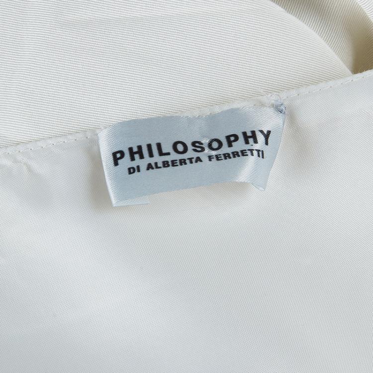Pre Owned Philosophy di Alberta Ferretti White Embroidered Sleeveless Dress S