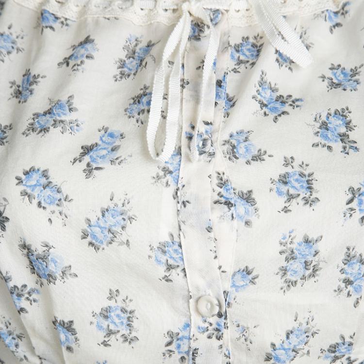 Pre Owned Philosophy di Alberta Ferretti Off White Floral Printed Cut Out Lace Detail Dress S