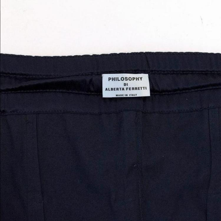 Pre Owned Philosophy Di Alberta Ferretti Navy Blue Strapless Belted Dress M