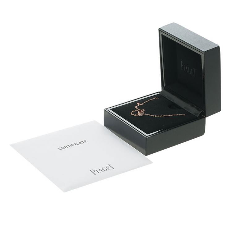 Pre Owned Piaget Possession Diamond & Rose Gold Pendant Chain Necklace