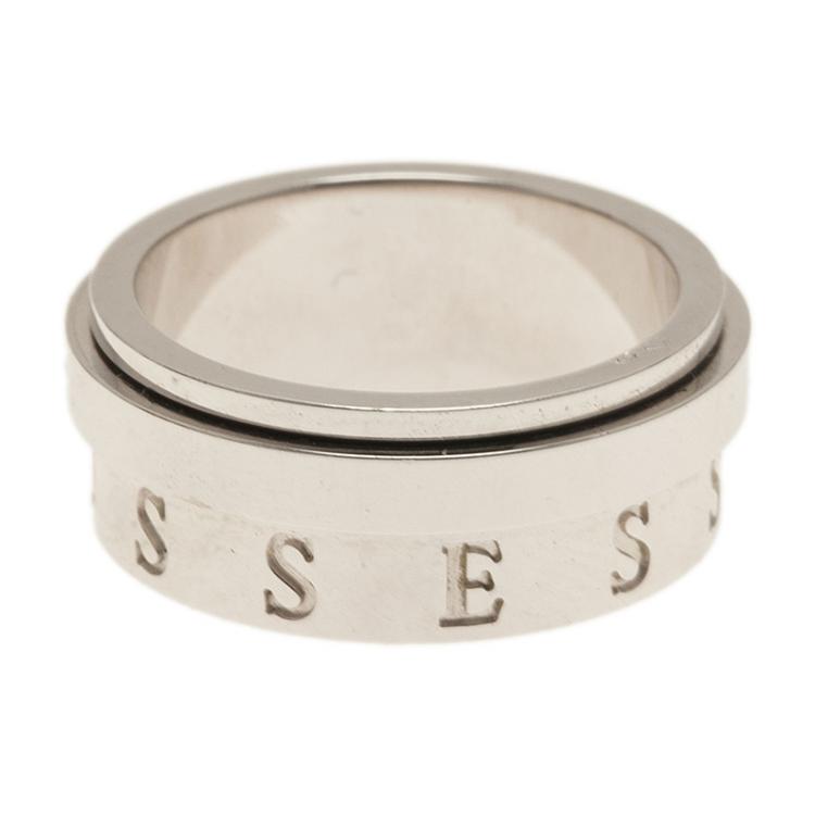 Pre Owned Piaget Possession Eccentric Diamond White Gold Band Ring Size 53