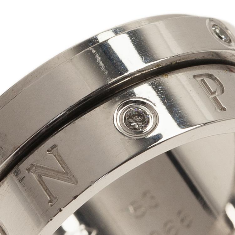 Pre Owned Piaget Possession Eccentric Diamond White Gold Band Ring Size 53