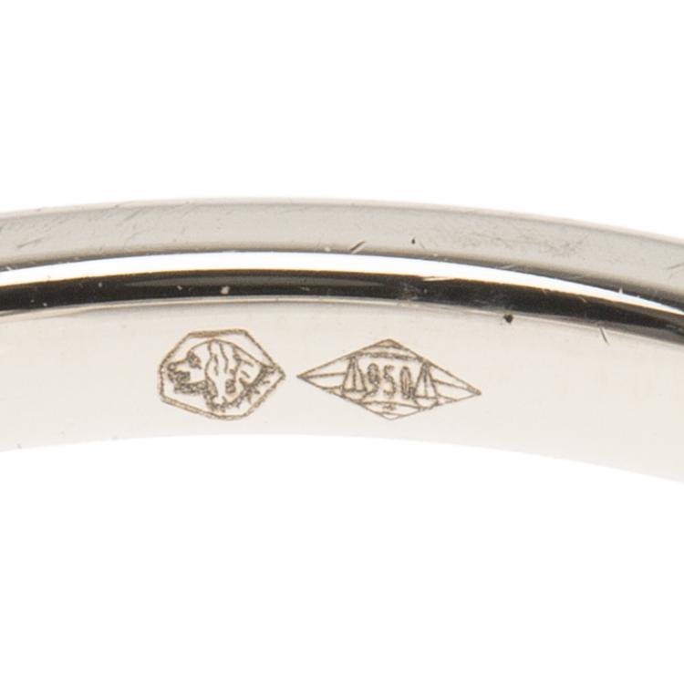 Pre Owned Piaget Rose 0.30ct Solitaire Diamond Platinum Ring Size 51