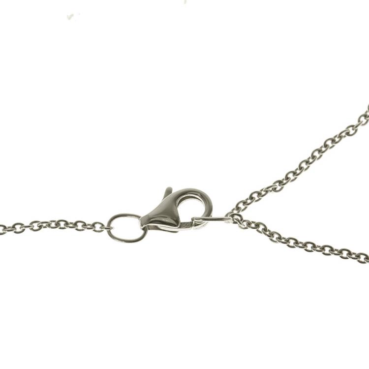 Pre Owned Piaget Rose Pendant Diamond & 18K White Gold Necklace