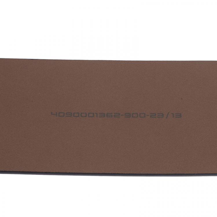 Pre Owned Porsche Design Black Leather Black Logo Waist Belt 80CM