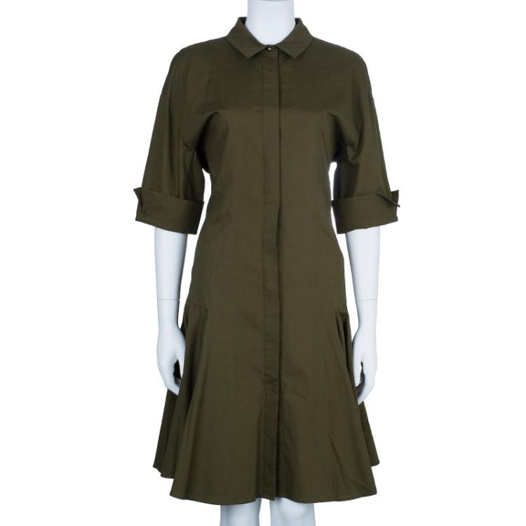 Pre Owned Prabal Gurung Flared Shirt Dress L