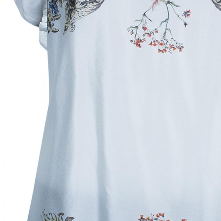 Pre Owned Prabal Gurung Silk Printed Halter Neck M