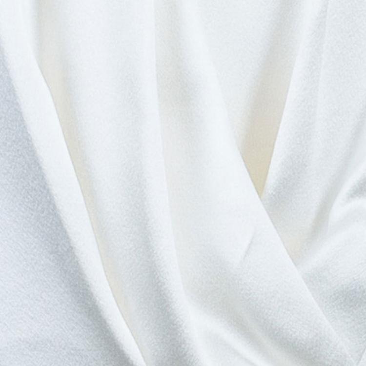 Pre Owned Prabal Gurung White Satin Long Sleeve Wrap Top M