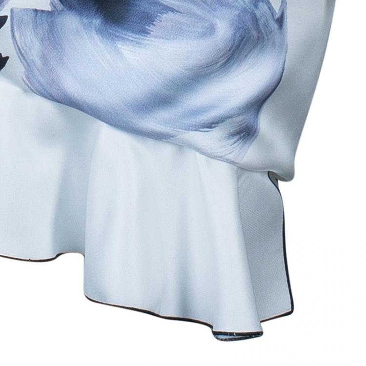 Pre Owned Prabal Gurung Rose Print Asymmetric Sleeveless Dress M