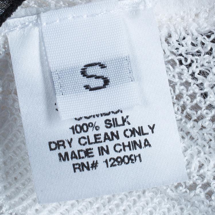 Pre Owned Prabal Gurung Monochrome Lace Top S