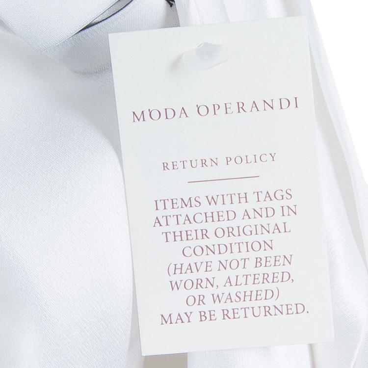 Pre Owned Prabal Gurung White Draped Front High Low Hem Silk Blouse L