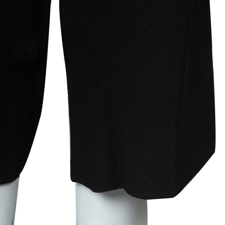 Pre Owned Prabal Gurung Monochrome Leather Trim Detail Trousers L