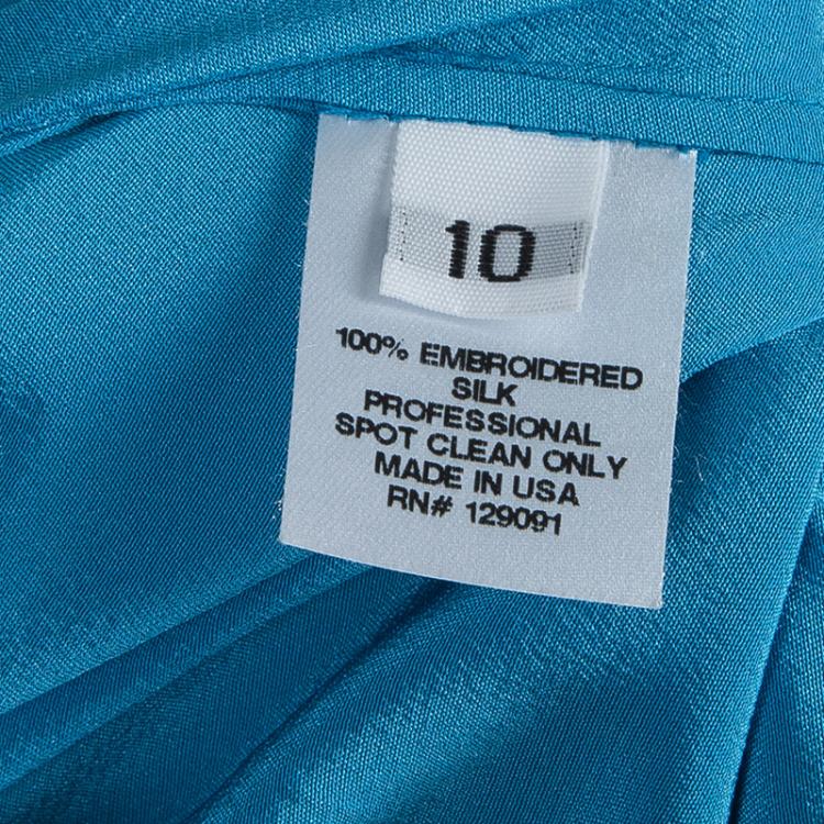 مملوكة مسبقًا Prabal Gurung Blue Feather Detail Embellished Skirt L