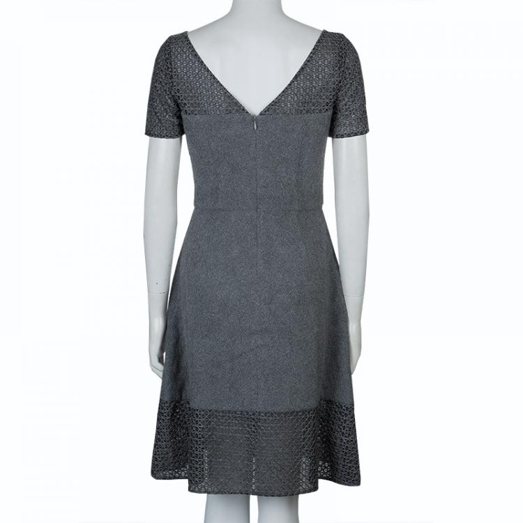 Pre Owned Prabal Gurung Grey Wool Dress M
