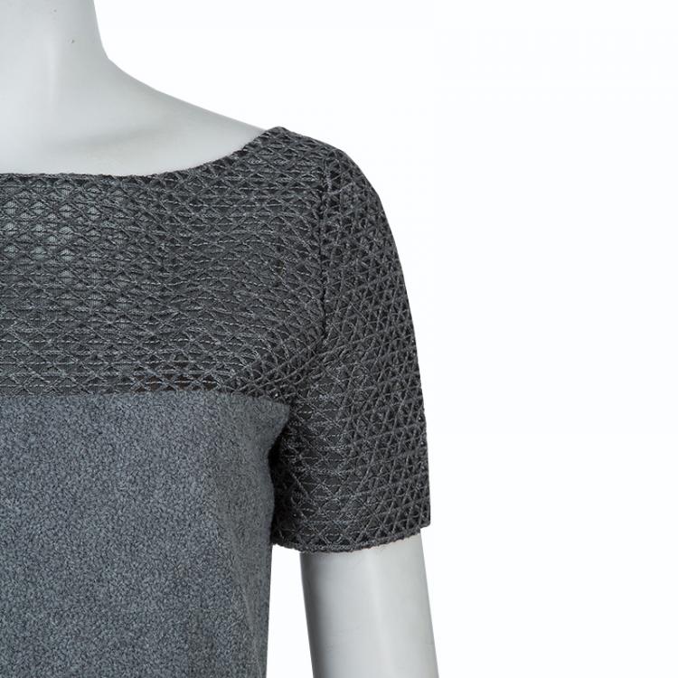 Pre Owned Prabal Gurung Grey Wool Dress M