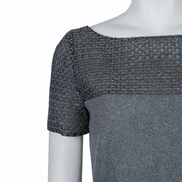 Pre Owned Prabal Gurung Grey Wool Dress M