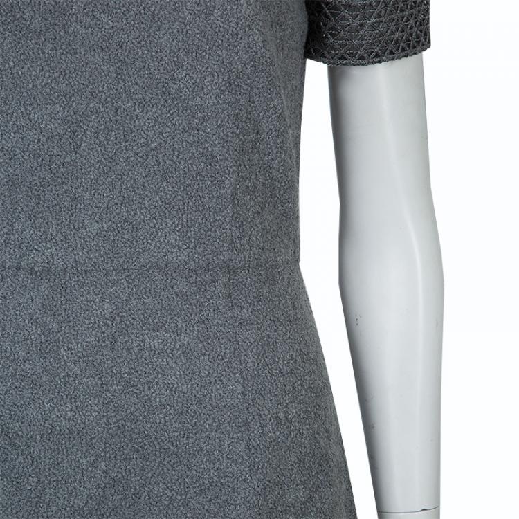 Pre Owned Prabal Gurung Grey Wool Dress M