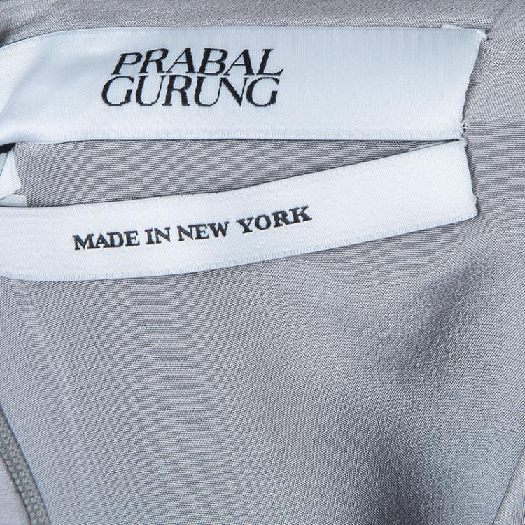 Pre Owned Prabal Gurung Grey Wool Dress M