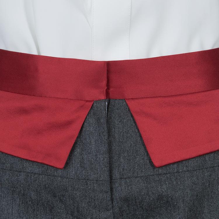 Pre Owned Prabal Gurung Grey Wool Trousers M