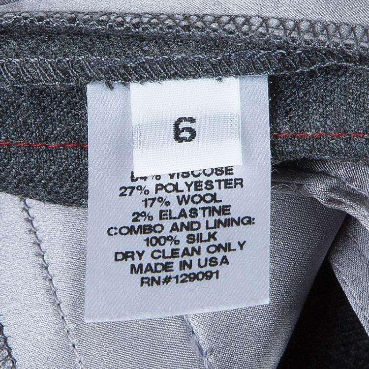 Pre Owned Prabal Gurung Grey Wool Trousers M