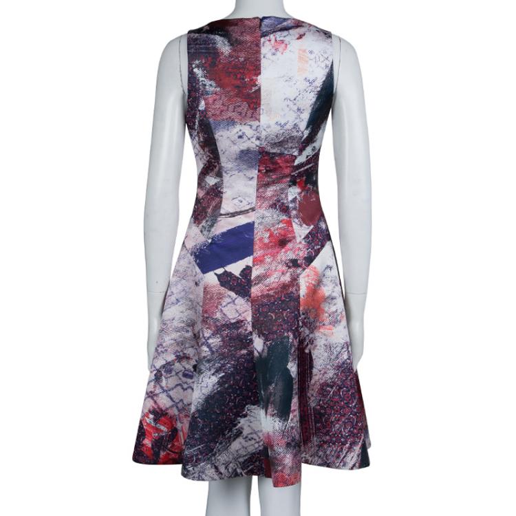 Pre Owned Prabal Gurung Multicolor Print Sweetheart Dress S