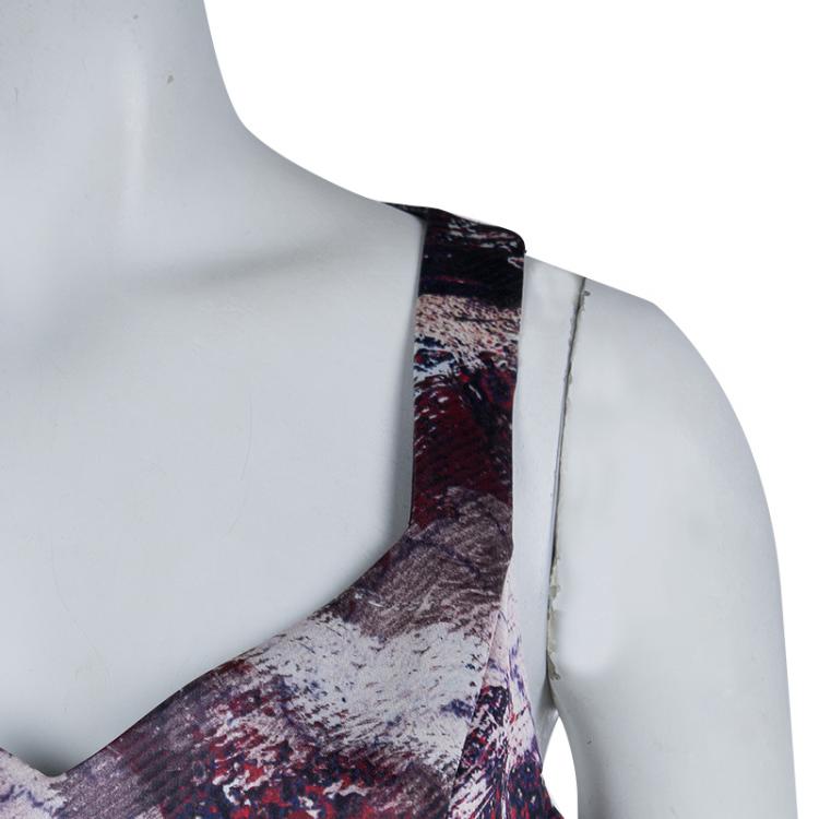 Pre Owned Prabal Gurung Multicolor Print Sweetheart Dress S