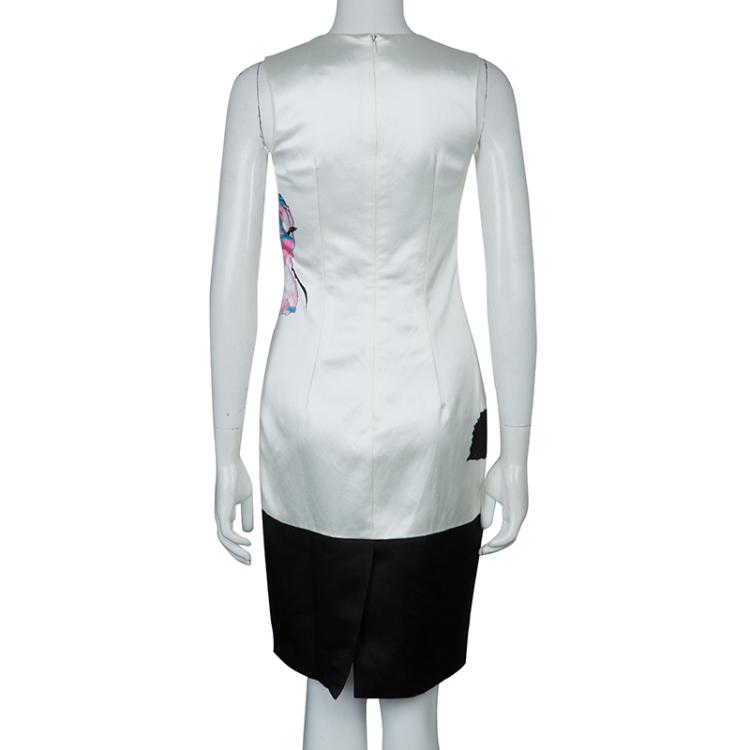 Pre Owned Prabal Gurung White Digital Floral Print Sleeveless Dress S