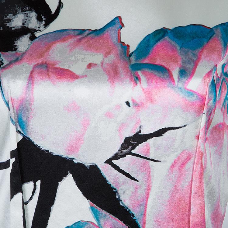 Pre Owned Prabal Gurung White Digital Floral Print Sleeveless Dress S