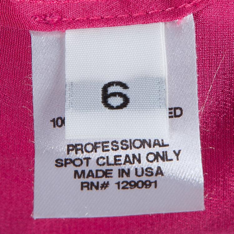 Pre Owned Prabal Gurung Pink Embellished Feather Detail Silk Dress M