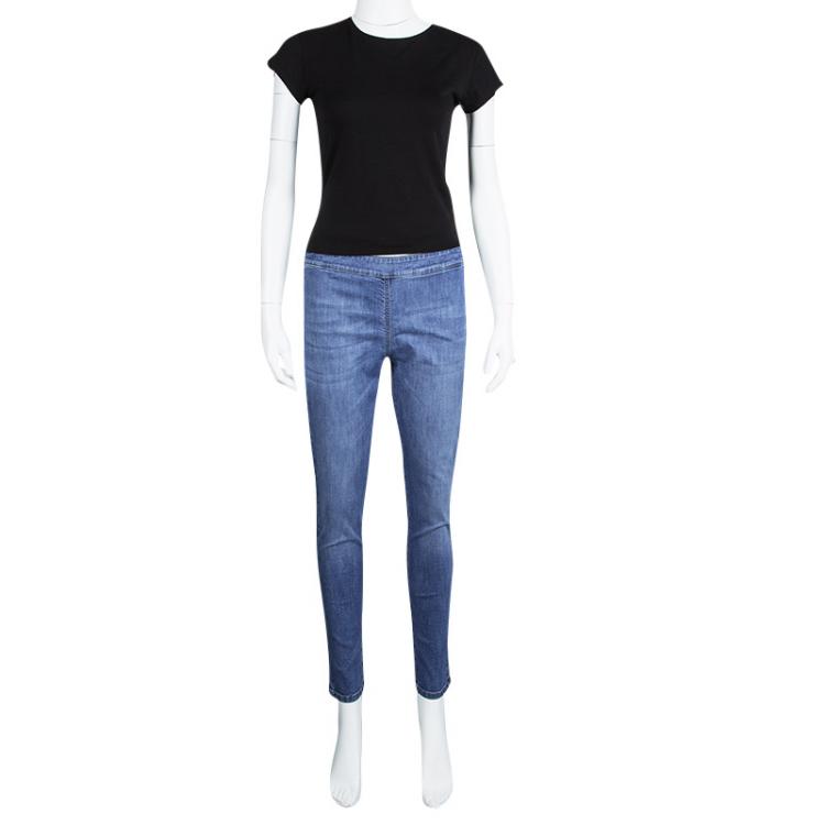 Pre Owned Prada Indigo Light Wash Faded Effect Denim Skinny Jeans S/M