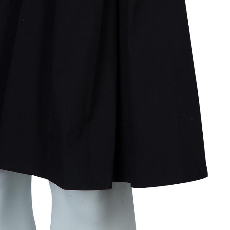 Pre Owned Prada Black Ruched Short Sleeve Dress M