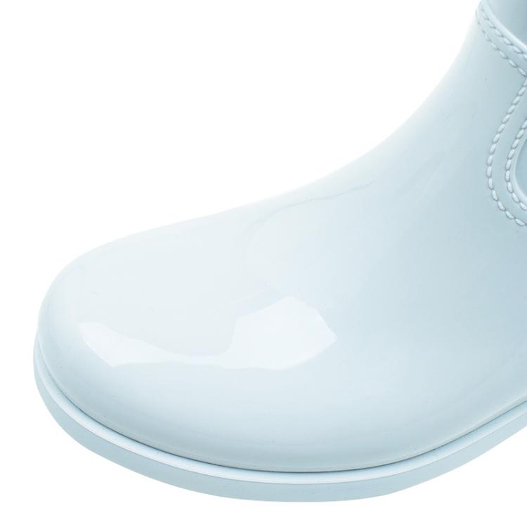 Pre Owned Prada Sport White Rubber Clay Rain Boots Size 38