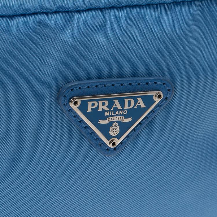 Pre Owned Prada Blue Nylon Vela Cosmetic Pouch