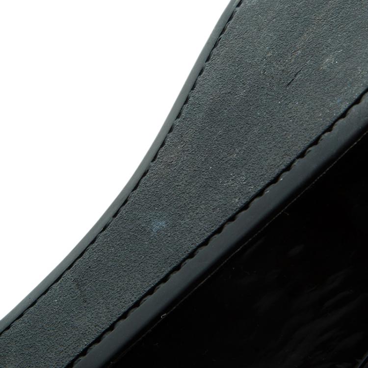 Pre Owned Prada Sport Black Patent Platform Slides Size 38.5
