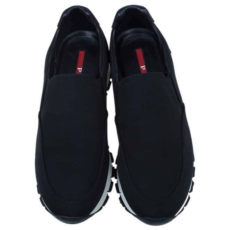 Pre Owned Prada Sport Black Nylon Slip on Sneakers Size 35.5