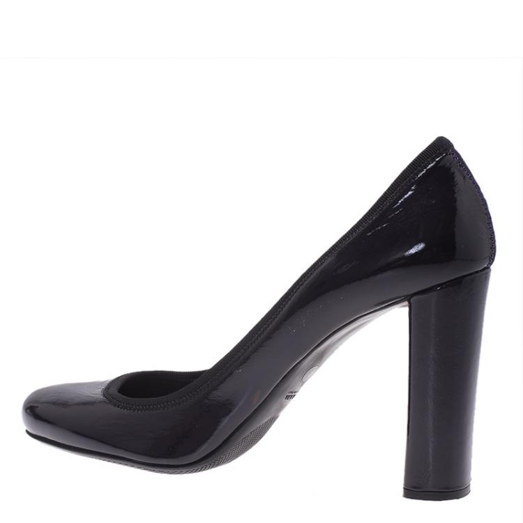 Pre Owned Prada Sport Purple Patent Block Heel Pumps Size 41