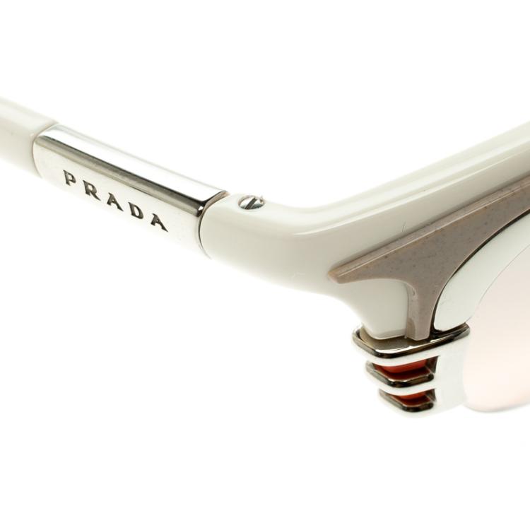 Pre Owned Prada Ivory SPR 60O Dixie Cat Eye Sunglasses