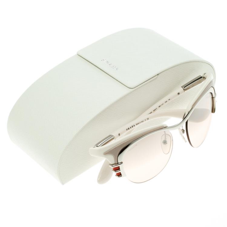Pre Owned Prada Ivory SPR 60O Dixie Cat Eye Sunglasses