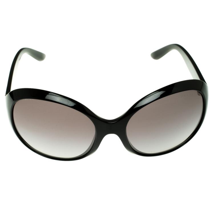 Pre Owned Prada Black SPR 04O Oversized Sunglasses
