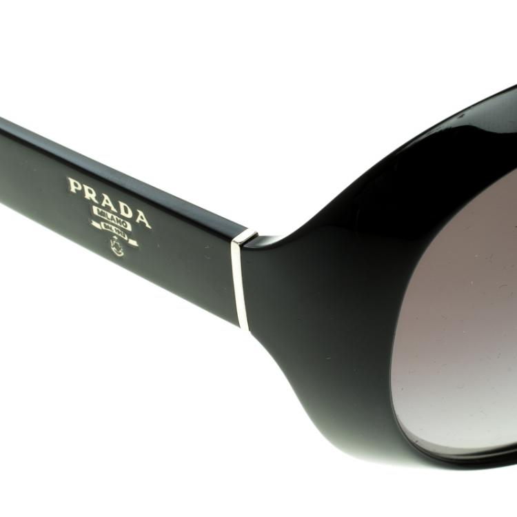 Pre Owned Prada Black SPR 04O Oversized Sunglasses