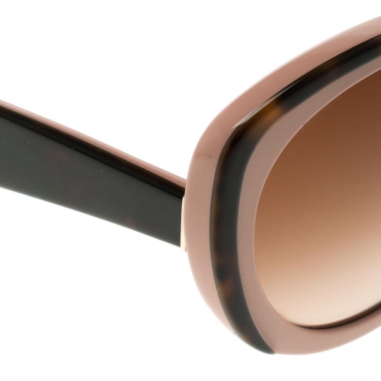 Pre Owned Prada Pink and Black SPR 12P Cat Eye Sunglasses