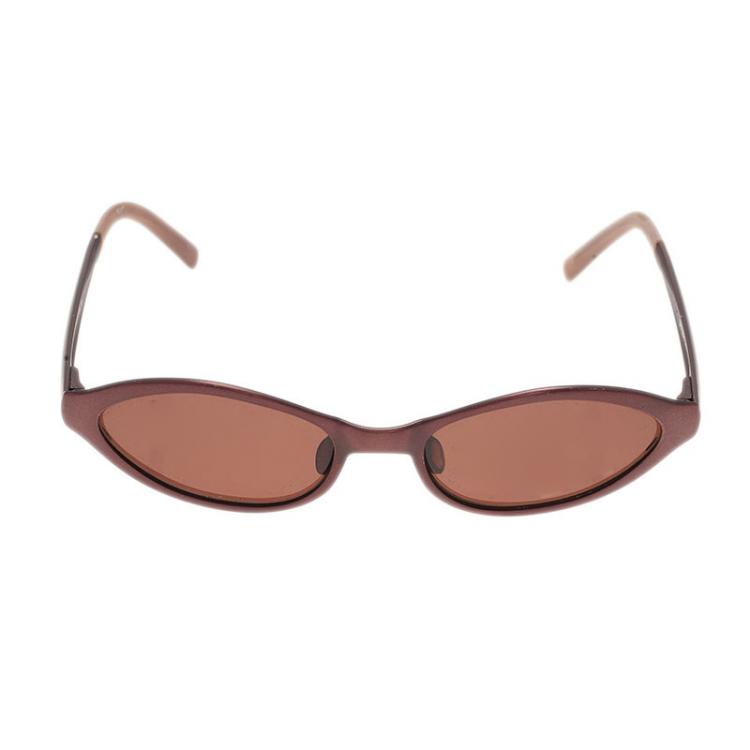 Pre Owned Prada Burgundy Oval SPR 66A Sunglasses