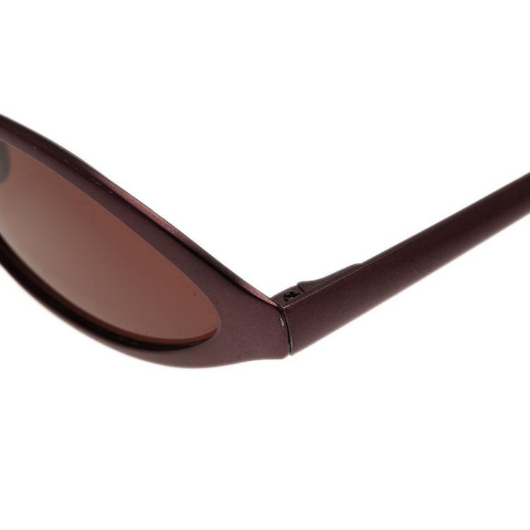 Pre Owned Prada Burgundy Oval SPR 66A Sunglasses