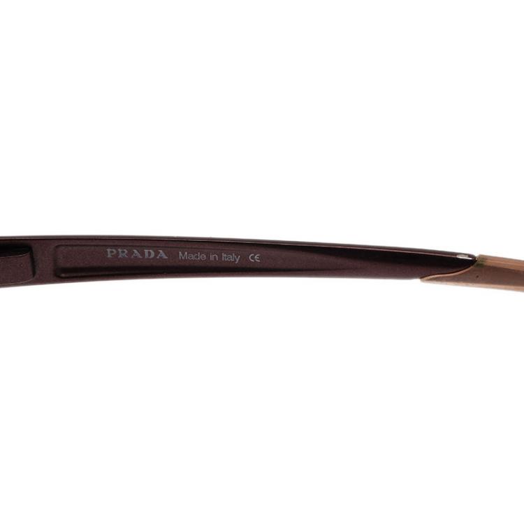 Pre Owned Prada Burgundy Oval SPR 66A Sunglasses